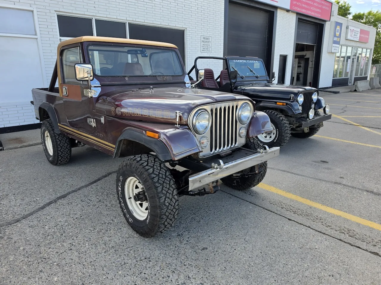 1981 CJ8 Scrambler Wide Track Axles custom build at E-MORTAL CUSTOMS